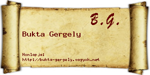 Bukta Gergely névjegykártya